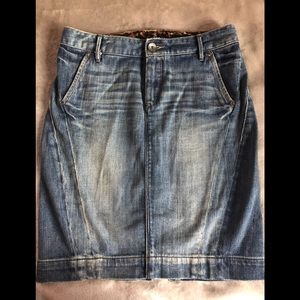 Express denim pencil skirt